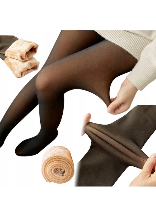 negri, 200 den, confortabili, pentru iarna, Nude, One Size