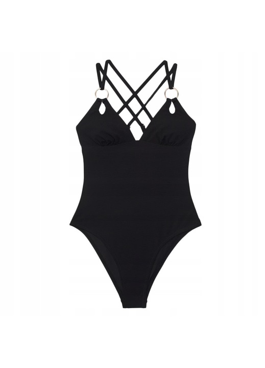 Costum de baie negru, o singură piesă, Negru