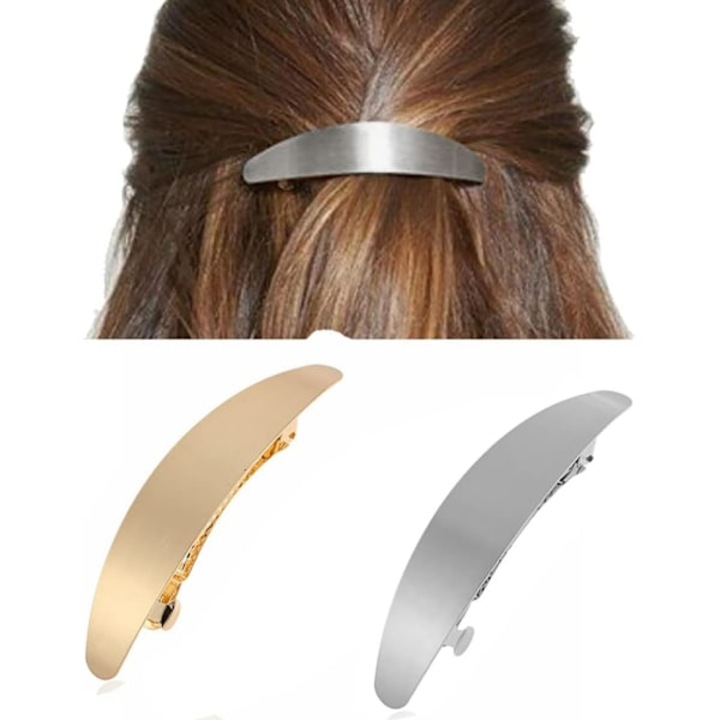 Set 2 Clips de Par Ovali Vintage Metalici, Argintii si Aurii, pentru Femei si Fete