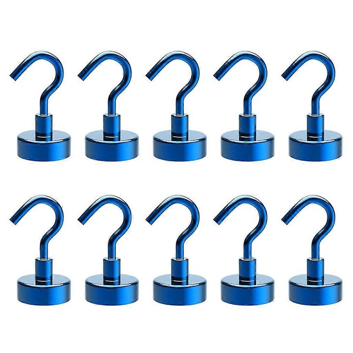 Set 10 carlige magnetice, 3.57cm, rezistente la coroziune