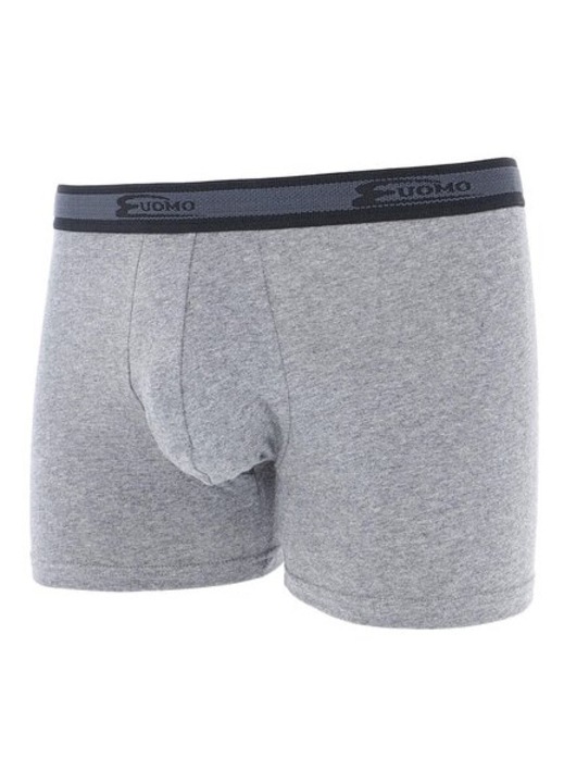 Set 2 perechi boxeri clasici bumbac Cotonella 2384 0002, Gri melange