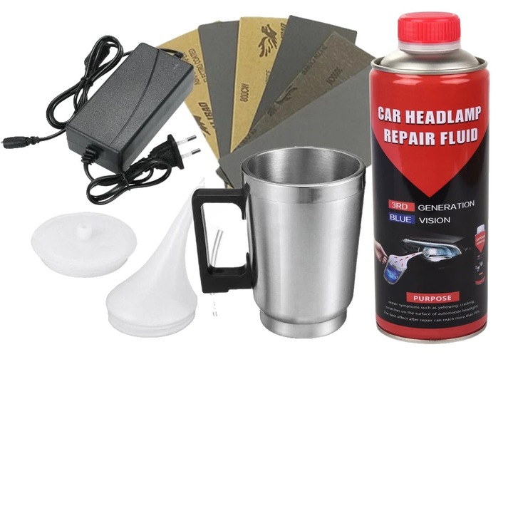 Kit de restaurare faruri, 800ml, material polimer lichid, aplicare prin spray, non-toxic