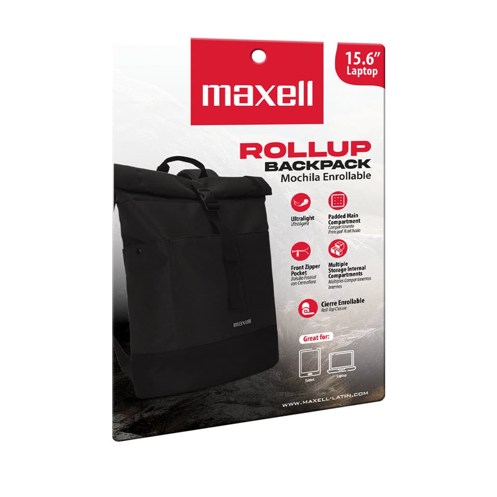 Rucsac laptop Maxell BX350 ROLLUP 16", Negru, design roll-up, material durabil