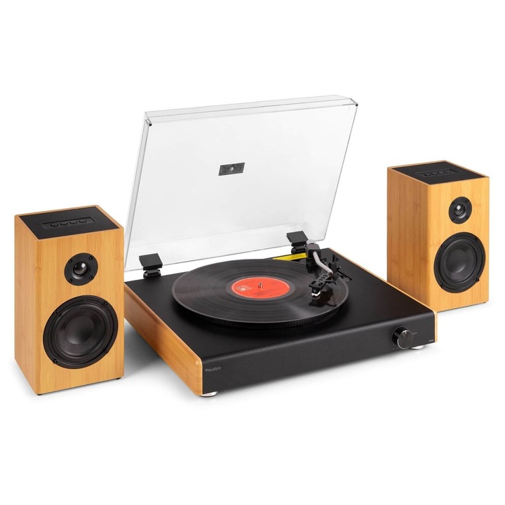 Audizio RP337BB Set platan Bakelit + 2 difuzoare, Bluetooth – Bambus