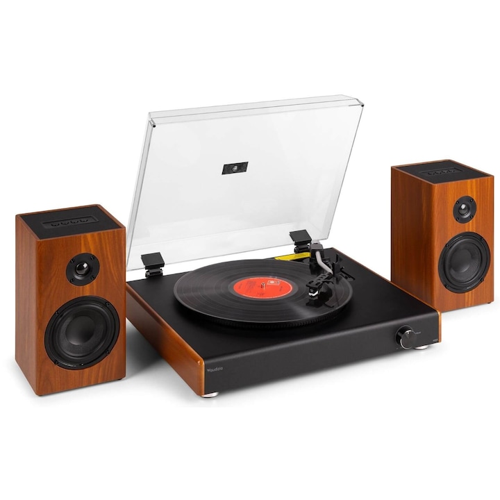 Record player Audizio RP337BB Bakelit + 2 boxe, Bluetooth – Lemn Lemn