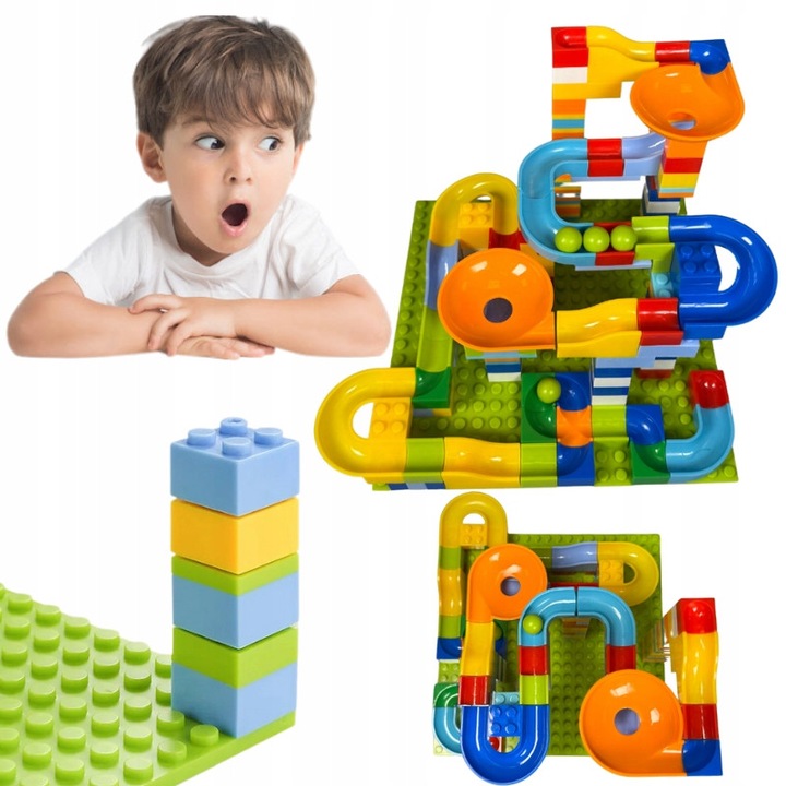 Set de constructie cu tor kulkowy, 168 elemente, colorat, 16x16cm