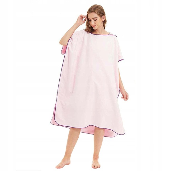 Prosop baie microfibra roz, 106x88 cm, Uscare rapida, Pareo universal