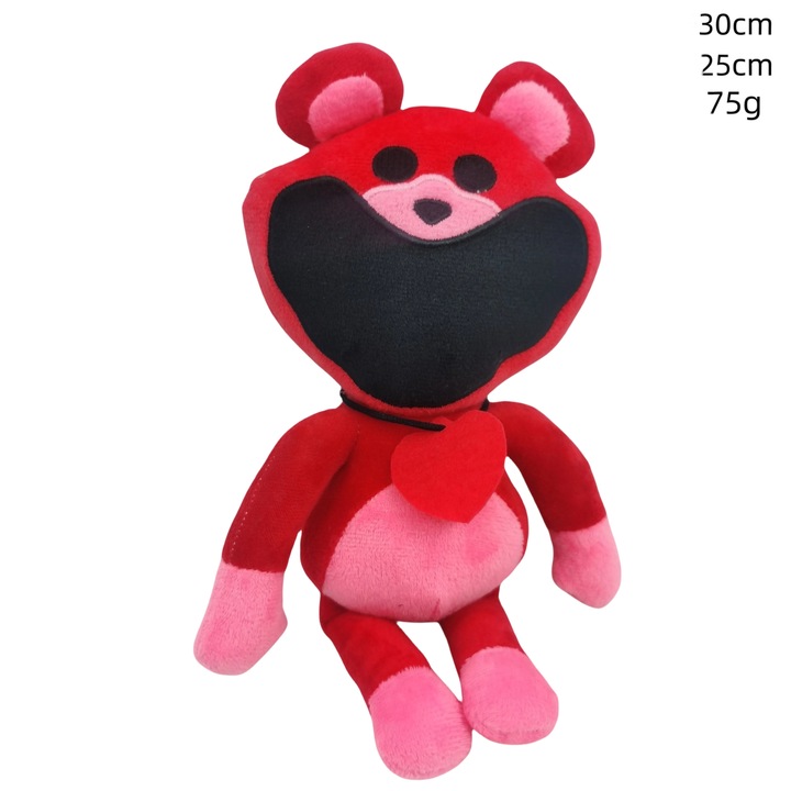 Set de jucarii de plus Poppy Playtime, 3 personaje zambitoare, multicolor, dimensiune A4