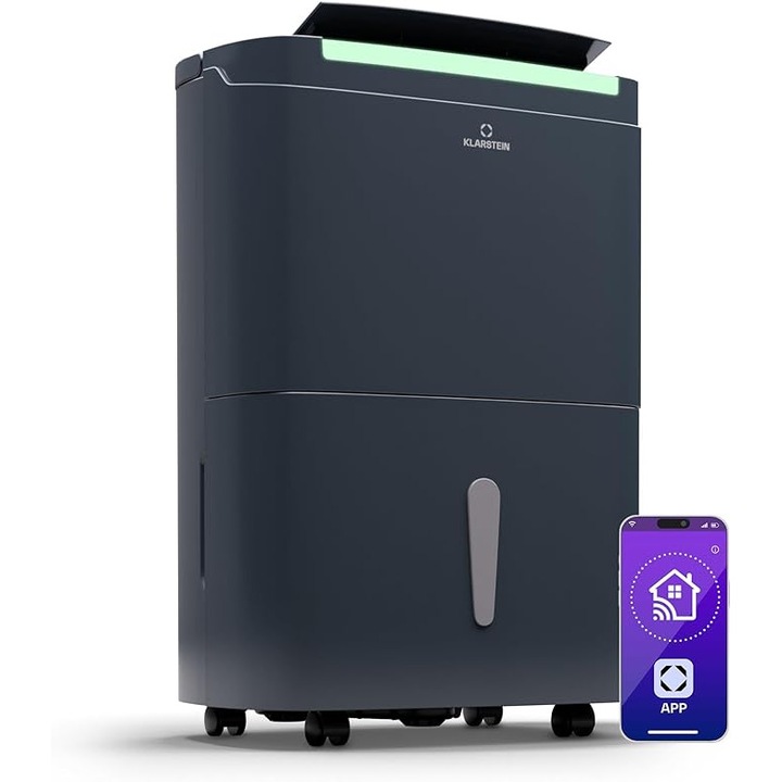 Dezumidificator Klarstein 30 L, Smart, WiFi, Silentios, Charcoal, 5x5x16.8cm