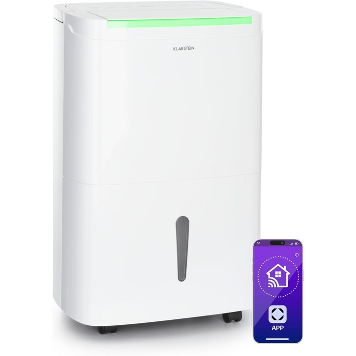 Dezumidificator Aer 25L/zi pentru Camera si Subsol, Newentor, 80 mp, 270W, Anti Mucegai, Anti Umezeala, Drenaj Continuu, Timer, Dezumidificator Electric cu Rezervor 3.5L, Alb
