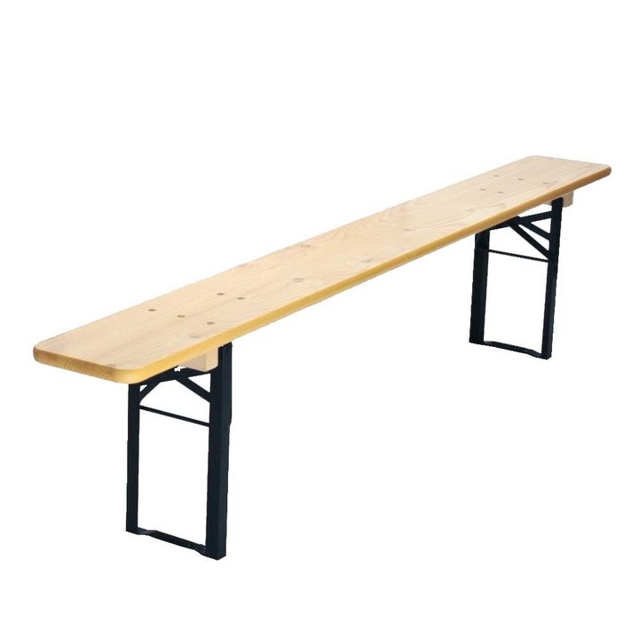 Banca de gradina BAVORD, 200x25cm, lemn de pin, rezistent la umezeala, usor de asamblat