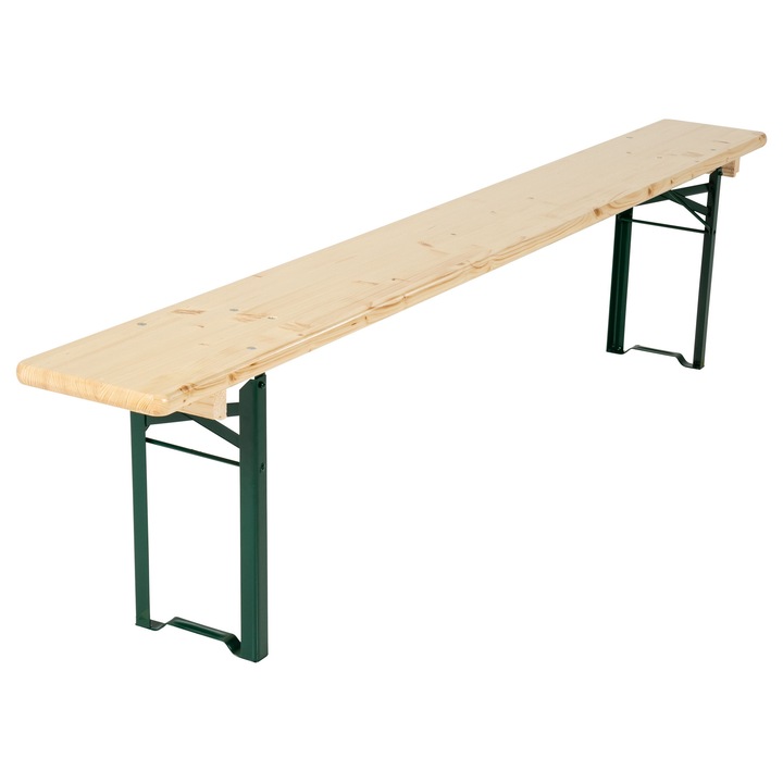 Banca de gradina BAVORD, 200x25cm, 48cm inaltime, lemn lacuit, usor de asamblat