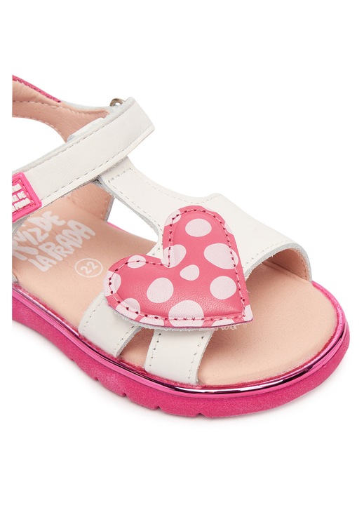 Sandale copii, Agatha Ruiz de la Prada, piele naturala, alb, sistem inchidere Velcro