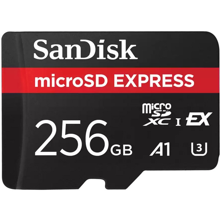 Card de memorie SanDisk Micro SD Extreme Pro PCIe, 256GB, viteza 880MB/s(R) / 650MB/s(W)