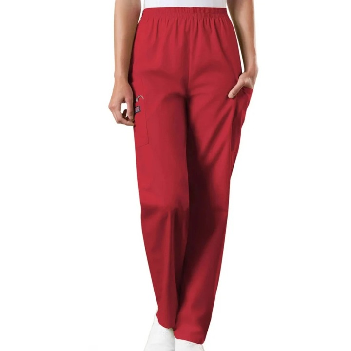 Pantaloni medicali Masstex, Cherokee, talie elastica, rosu, M