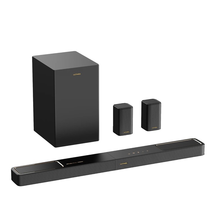 Soundbar, 5.1.2 Canale, Dolby Atmos, Skywave F40 Boom, Negru, Dimensiuni Standard