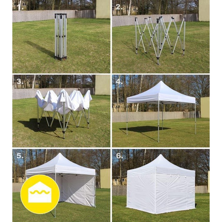 Stan de petrecere 3x3m Ambitent, otel, 4 laterale impermeabile, alb, verde, albastru, rosu