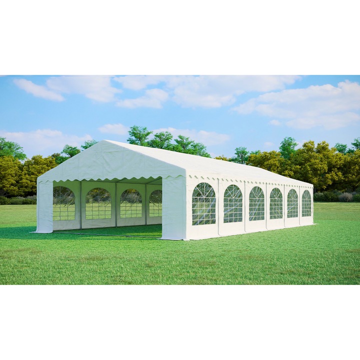 Pavilion de petrecere 8x12m, Ambitent, PVC 550g/m, rezistent la foc, impermeabil, inaltime 2m