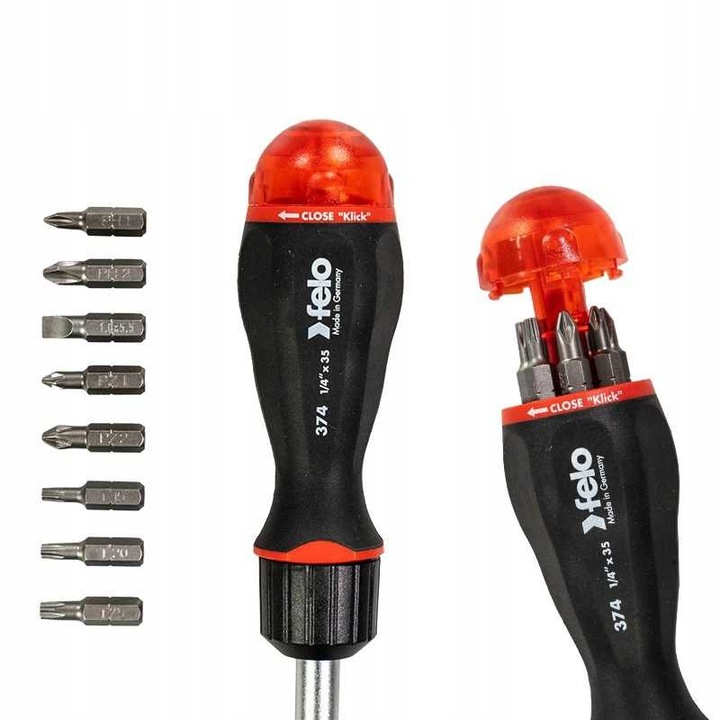 Surubelnita cu mecanism de gratar, Felo, 8 biti, ergonomic, multicolor