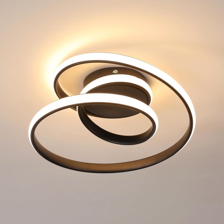 Lustra LED Goeco, 36W, черна, 30см, модерен дизайн, естествена светлина 4500K