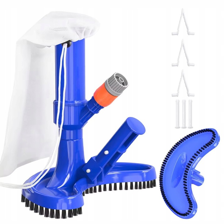 Aspirator compact pentru fundul piscinei, PP albastru, 25x26x23 cm