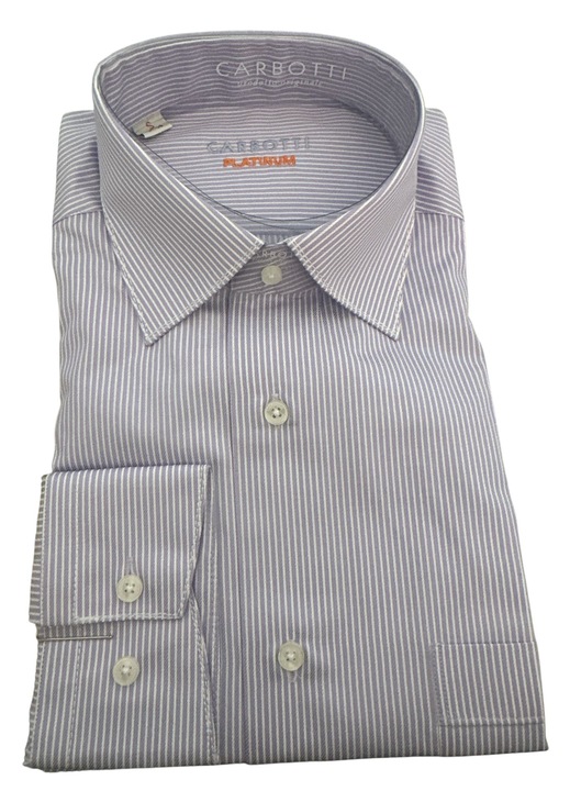 Férfi hosszú ujjú ing, lila fehér csíkokkal, pamut-poliészter S (37-38)