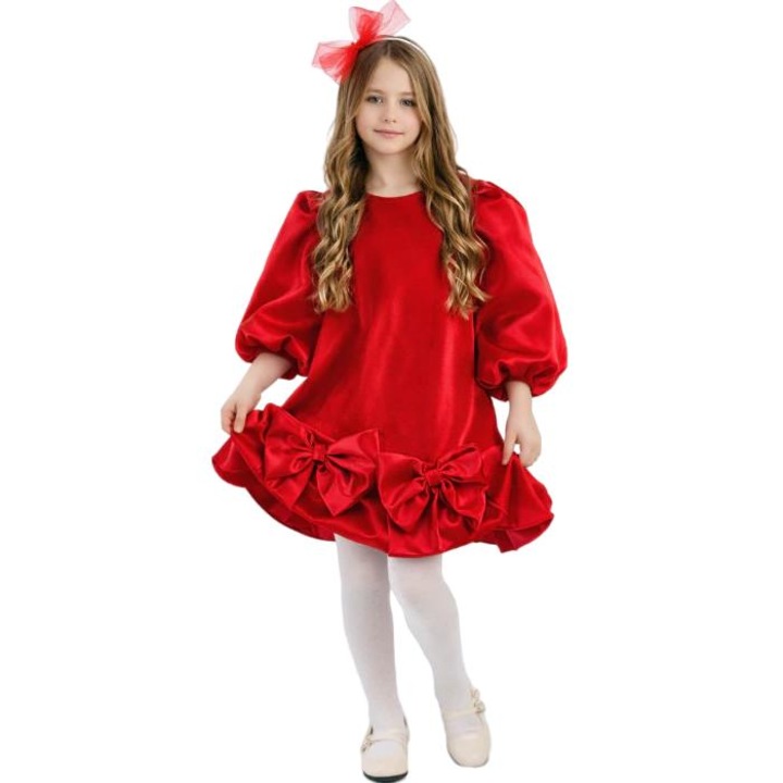 Rochita Rosie cu Fundite, cu Luminite, Martisor 1 Martie