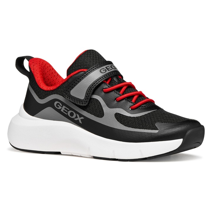 Adidasi copii, Geox, velcro, negru, textil, 27 EU