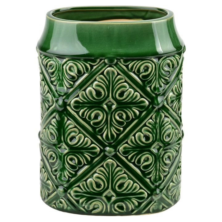 Vază ceramică Amandine, Affekdesign, verde, 20x14x27 cm, 1 bucată