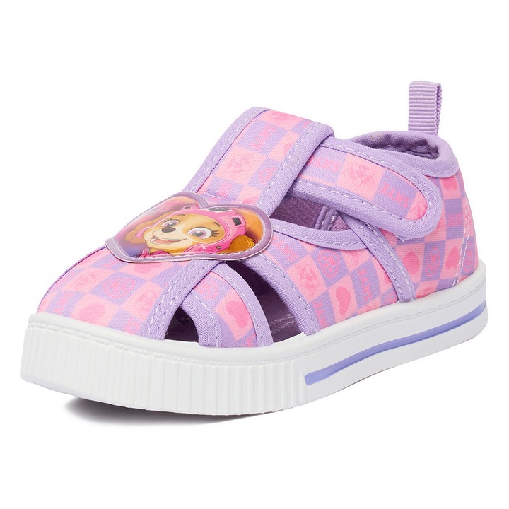 Gyermek szandál, Mancs őrjárat, lila, textil anyag, lányoknak