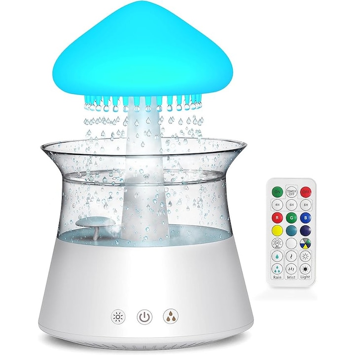 Umidificator de aer USB Mini, capacitate 200ml, cu lumina de noapte