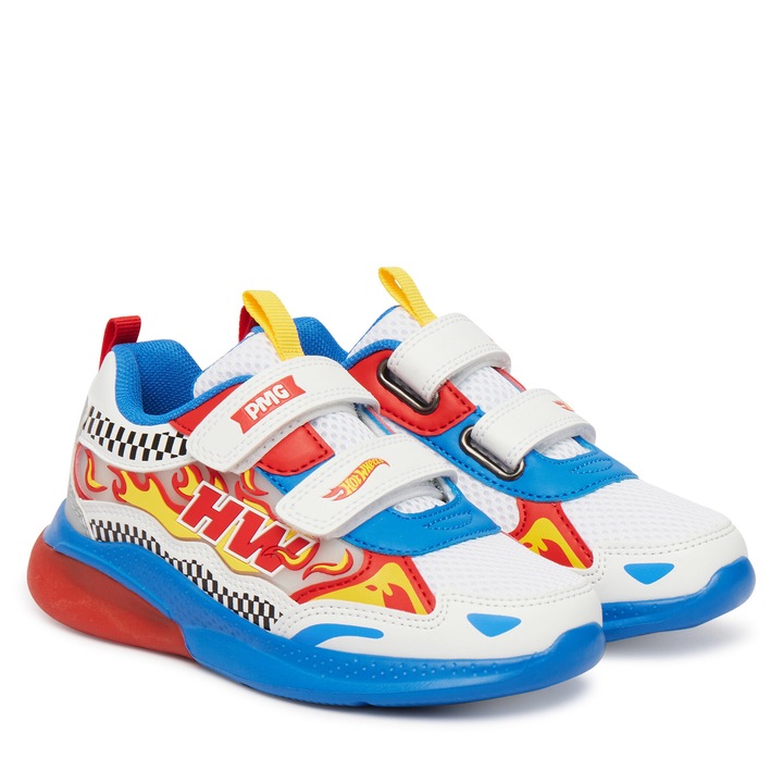 Детски маратонки, Primigi, велкро, бял, текстил, многоцветен