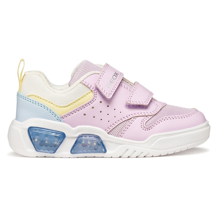 Adidasi copii Geox roz cu LED-uri, Roz