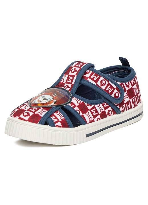 Sandale copii, Paw Patrol, plat, rosu, material textil