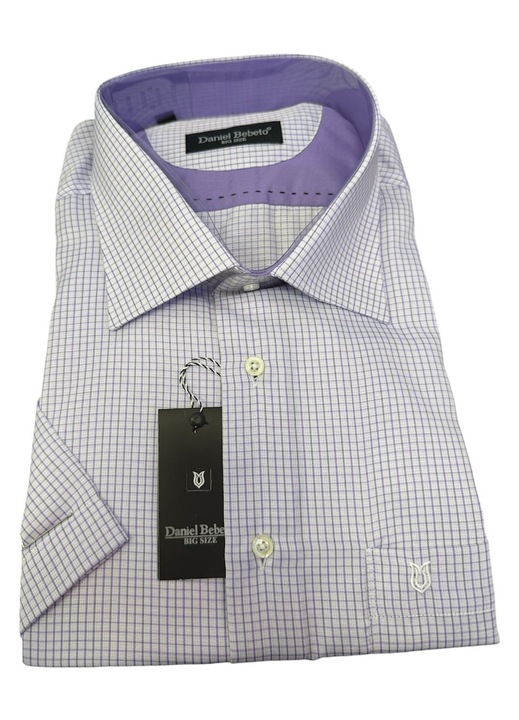 Férfi ing Daniel Bebeto, rövid ujjú, lila, pamut, 3XL