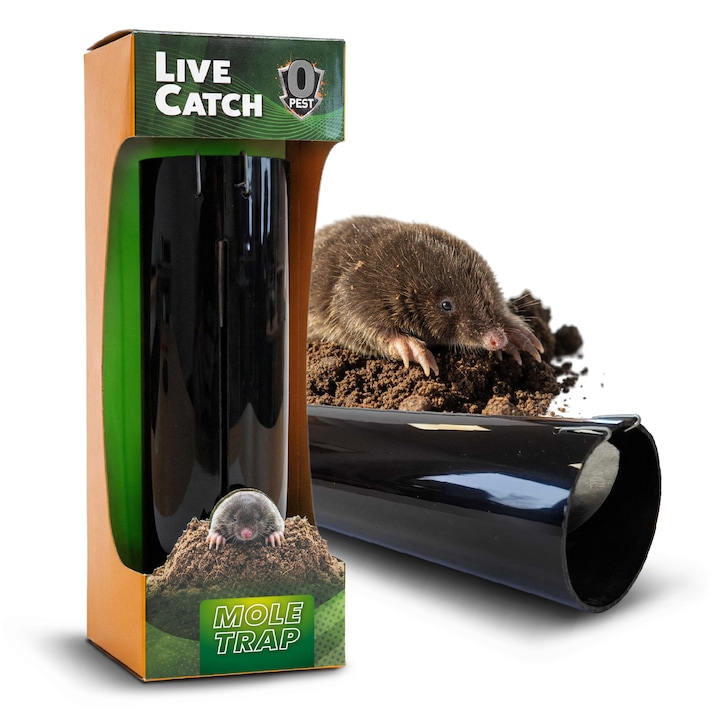 Capcana tunel pentru cartite si rozatoare ZeroPest 20 × 6 cm – capcana vie din plastic pentru cartite si soareci subterani