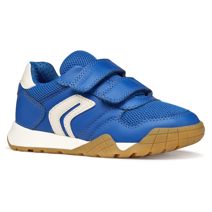 Pantofi copii, Geox, albastru, piele ecologica, inchidere velcro, 38 EU