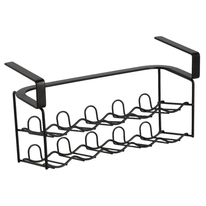 Suport condimente Zeller, metal, 30x1.1x17 cm, negru