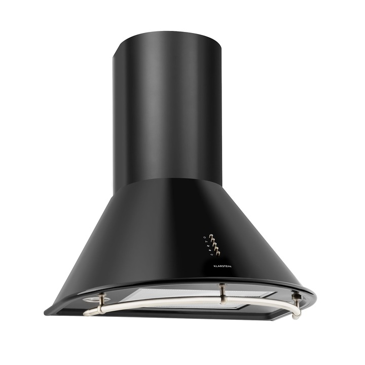 Абсорбатор Klarstein Noir, 60 см, инокс, 490 м³/ч, черен