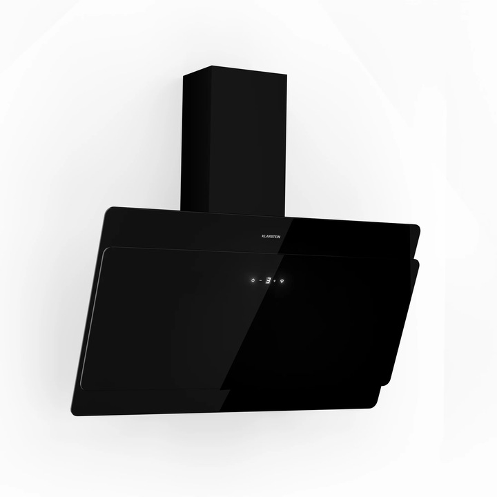 Hota Klarstein Aurica 90, 90 cm, 165 W, debit aer 620 m³/h, montare pe perete, neagra