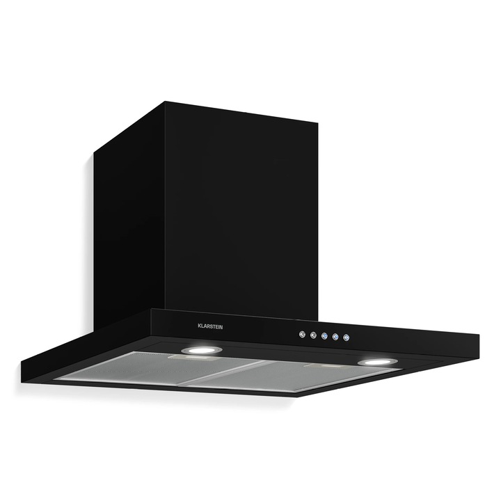 Hota Klarstein Limelight, 60 cm, 600 m/h, neagră, eficiență energetică A++