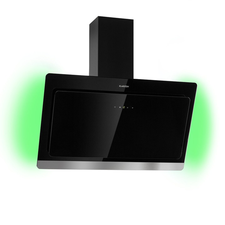 Абсорбатор Klarstein Aurora 90, 550 м/ч, LED осветление, 90 см, Клас A++, закалено стъкло, черен
