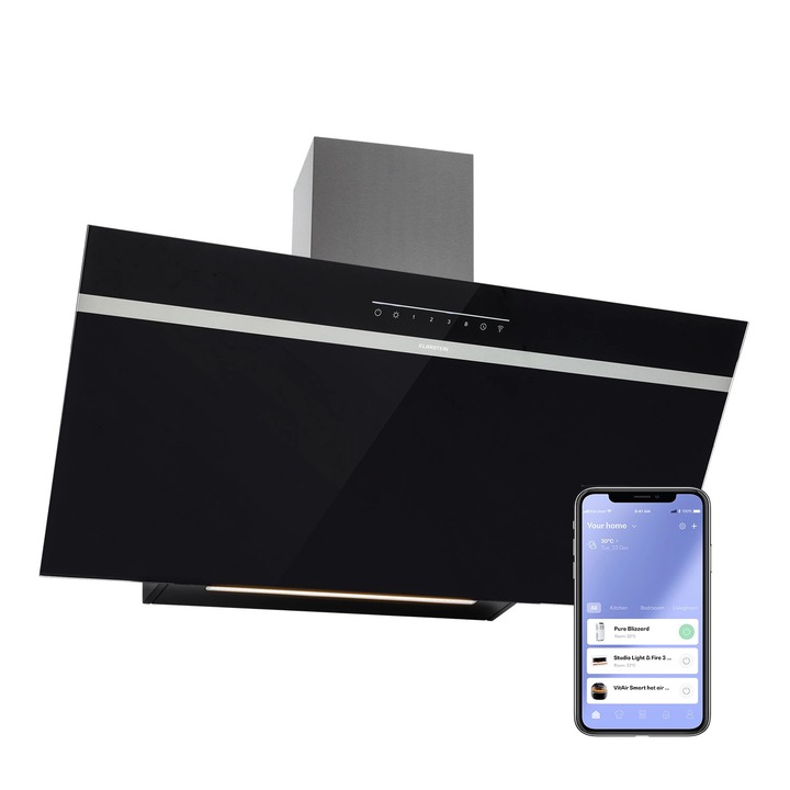 Hota Klarstein Ava 90 Smart, 90cm, WiFi, A++, 515 m/h, montare pe perete