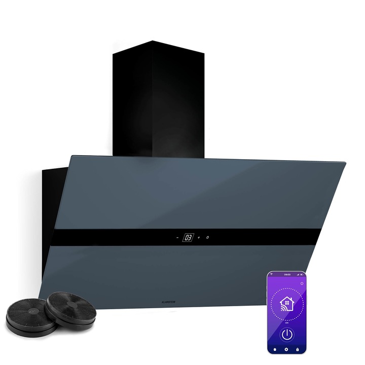 Hota, Klarstein, 90 cm, WiFi, LED, 690 m/h, gri