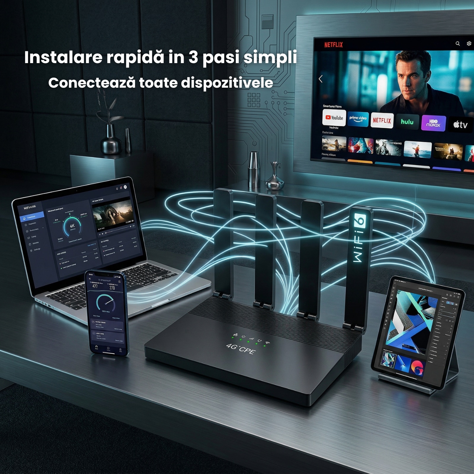 Semnal Router Cu Sim Router Wireless HASEPE 4G LTE WiFi6 Cu Slot SIM, Router Wireless LTE ...