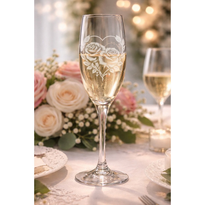 Rózsás pezsgőspohár