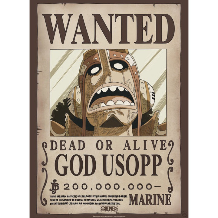 Poster - One Piece - Wanted God, Multicolor, 38 x 52 cm