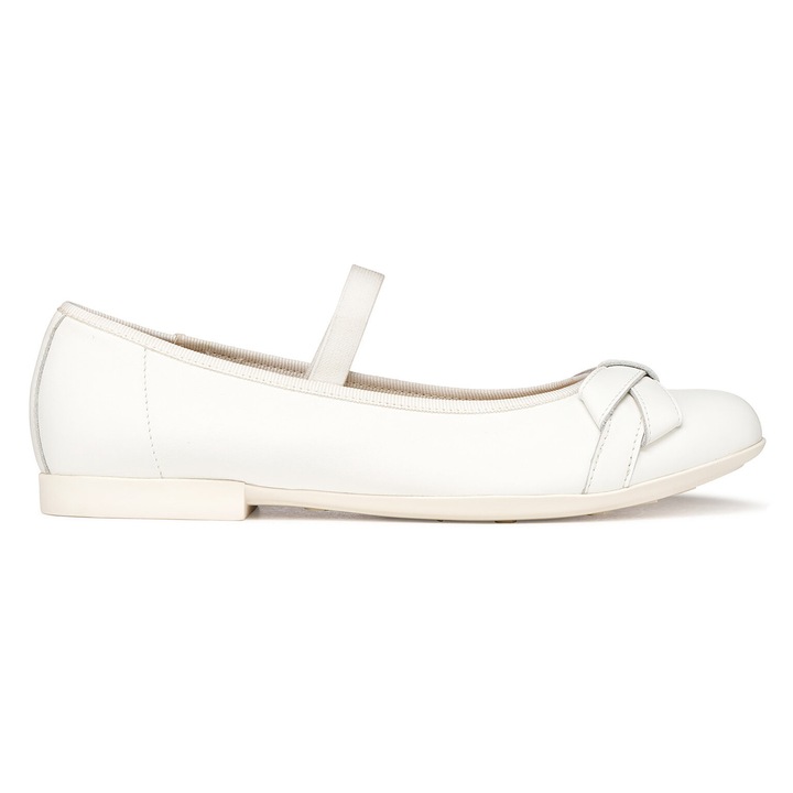 Balerini Fete, Geox, piele naturala, alb