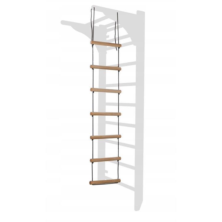 Scara Din Sfoara, Miuu, 200 x 37 cm, Capacitate Maxima Scara 60 kg, Material Lemn De Fag, Polipropilena, Metoda De Fixare Legare Cu Nod, Durabila, Rezistenta, Rezistenta La Daune, Multicolor