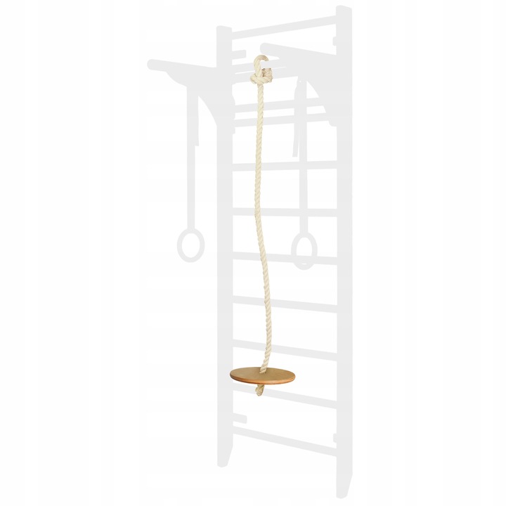 Set Franghie De Gimnastica Cu Leagan, Minge, Diametru 30 cm x Lungime Sfoara 200 cm, Material Placaj, Bumbac, Metoda De Prindere Legare Cu Nod, Durabil, Rezistent, Rezistent La Daune, Capacitate Maxima De Incarcare Leagan 60 kg, Lemn Natural